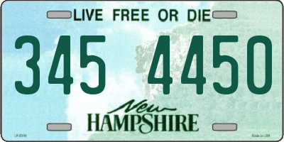 NH license plate 3454450
