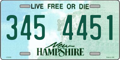 NH license plate 3454451