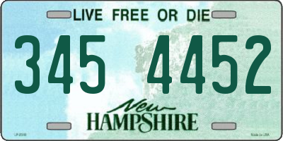 NH license plate 3454452