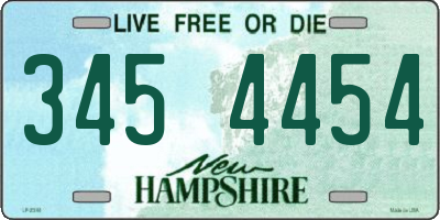 NH license plate 3454454