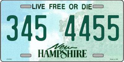 NH license plate 3454455