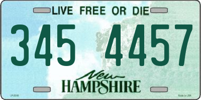 NH license plate 3454457