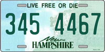 NH license plate 3454467