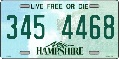 NH license plate 3454468
