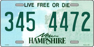 NH license plate 3454472