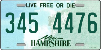 NH license plate 3454476