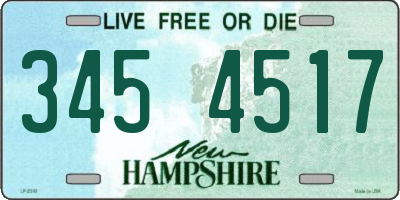 NH license plate 3454517