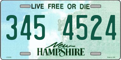 NH license plate 3454524