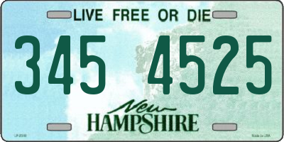 NH license plate 3454525