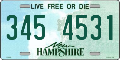 NH license plate 3454531