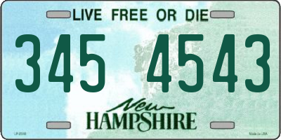 NH license plate 3454543
