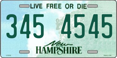 NH license plate 3454545