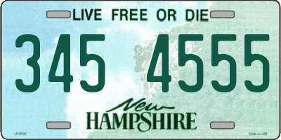 NH license plate 3454555
