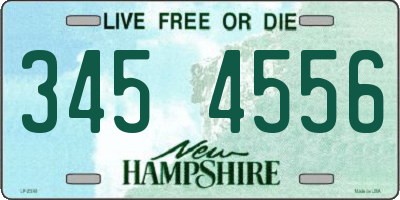NH license plate 3454556