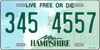 NH license plate 3454557