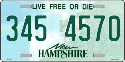 NH license plate 3454570