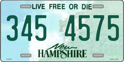 NH license plate 3454575