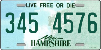 NH license plate 3454576