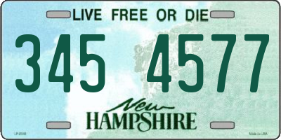 NH license plate 3454577