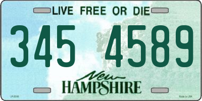 NH license plate 3454589