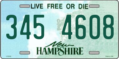 NH license plate 3454608