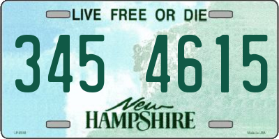 NH license plate 3454615