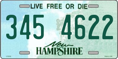 NH license plate 3454622