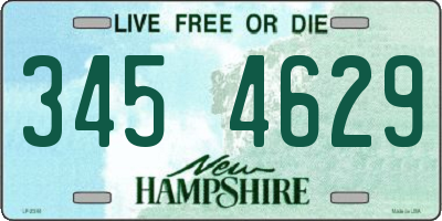 NH license plate 3454629