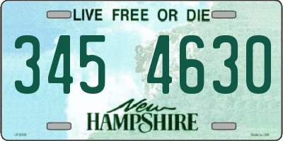 NH license plate 3454630