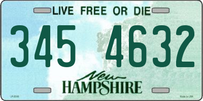 NH license plate 3454632