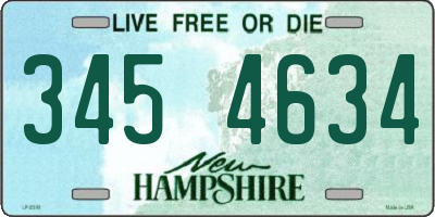 NH license plate 3454634