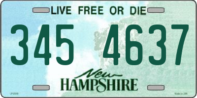 NH license plate 3454637