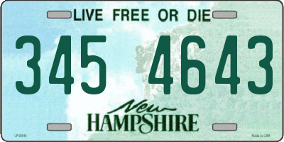 NH license plate 3454643