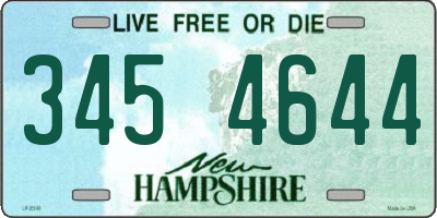 NH license plate 3454644