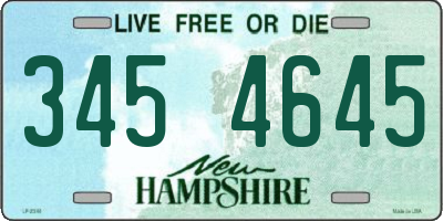 NH license plate 3454645
