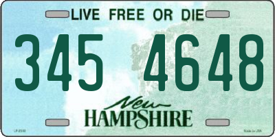 NH license plate 3454648