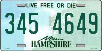 NH license plate 3454649