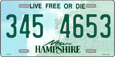 NH license plate 3454653