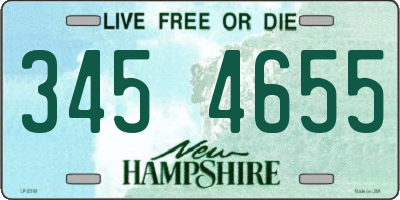 NH license plate 3454655