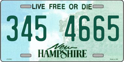 NH license plate 3454665
