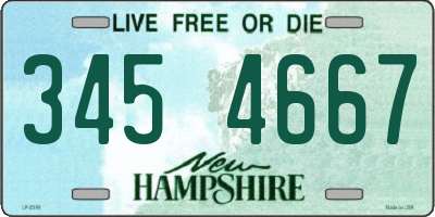 NH license plate 3454667