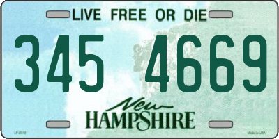 NH license plate 3454669