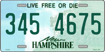 NH license plate 3454675