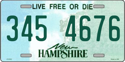 NH license plate 3454676