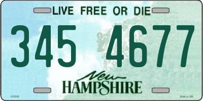 NH license plate 3454677