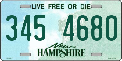 NH license plate 3454680