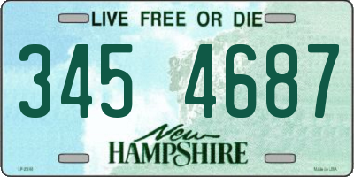 NH license plate 3454687