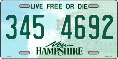 NH license plate 3454692