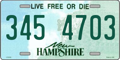 NH license plate 3454703