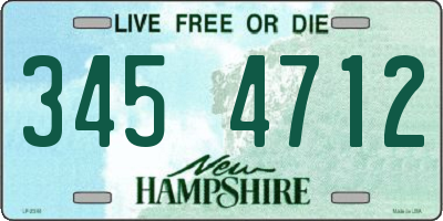 NH license plate 3454712